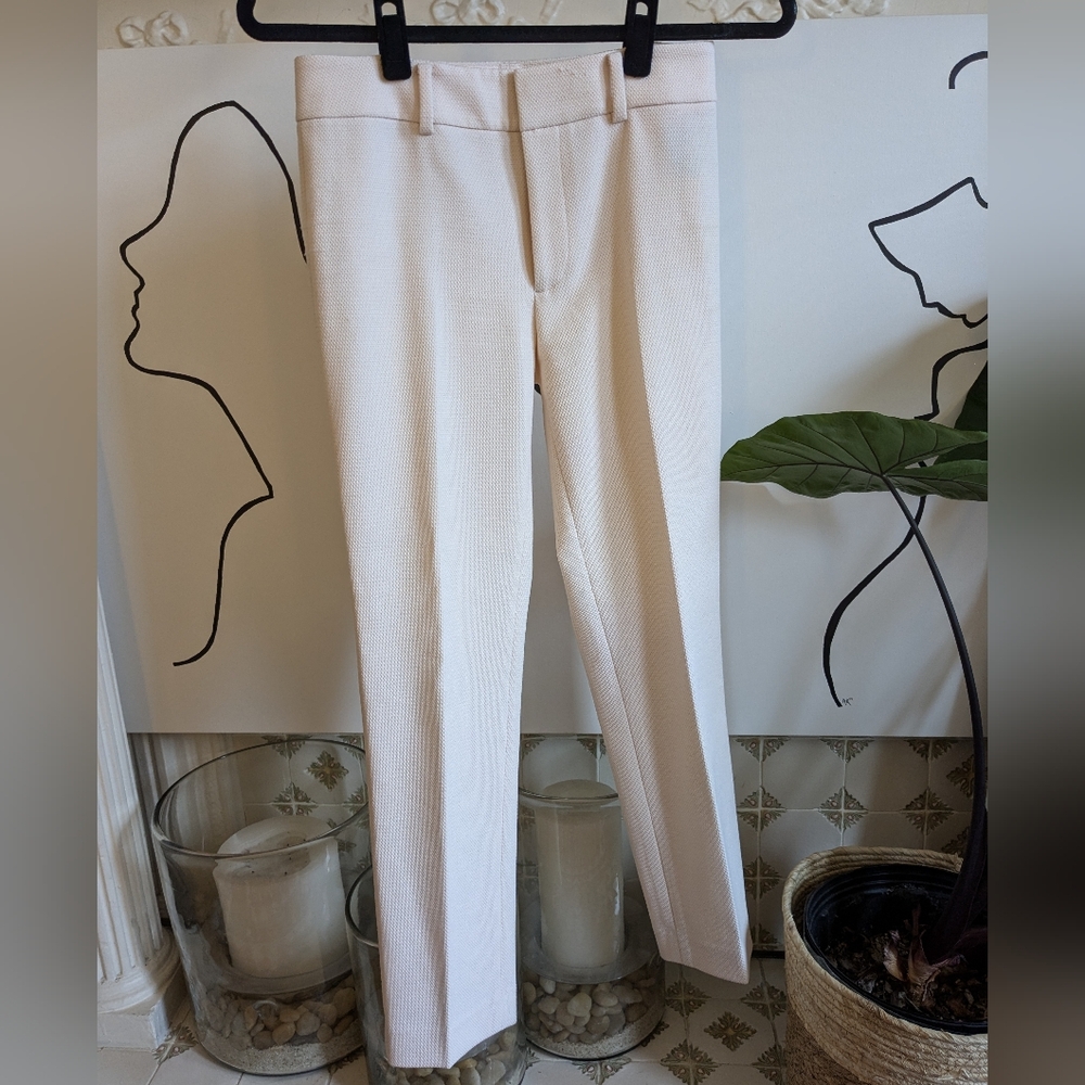 Club Monaco Remi Crop Slim Fit Textured Pant, Blush Pink Size 0